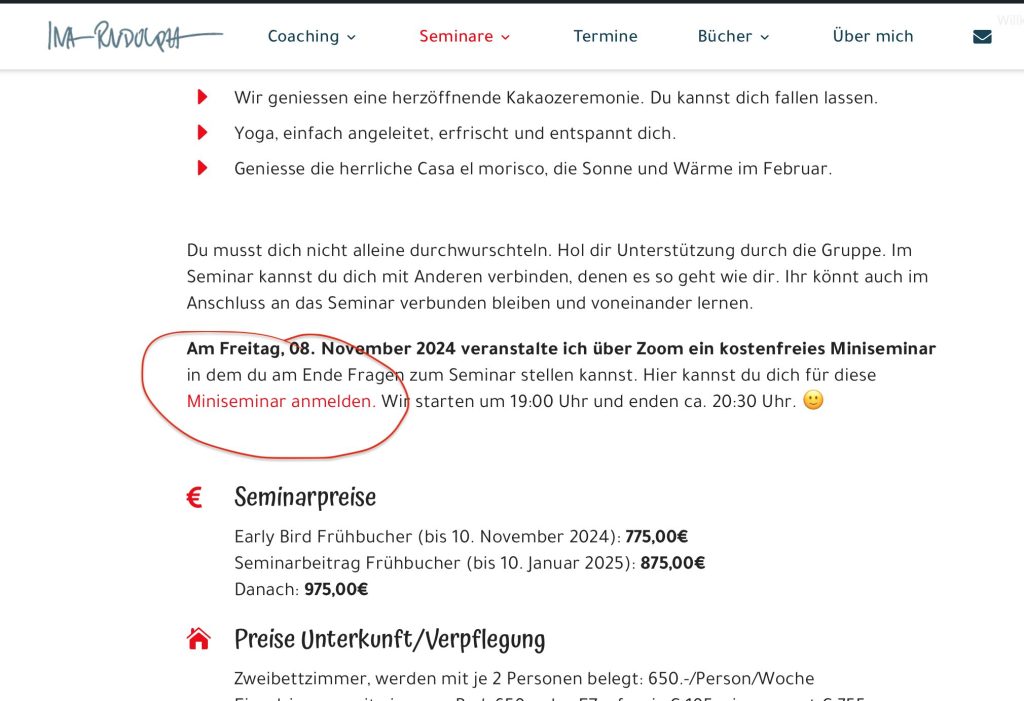 "Sei du selbst" Seminar